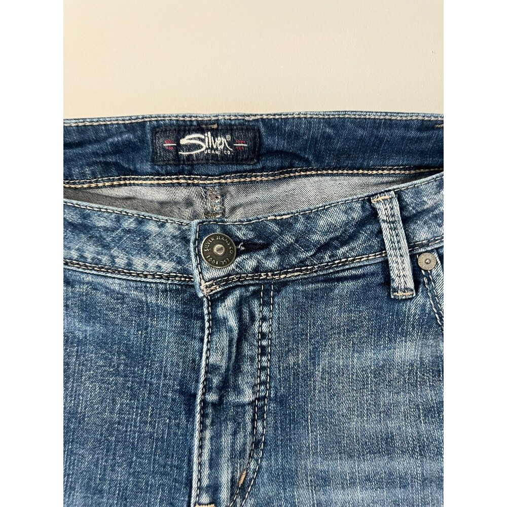Silver Jeans Co. Sam Relaxed Fit Mid Rise Jeans Women’s Size 18 L27 Dark/Medium - Picture 4 of 7